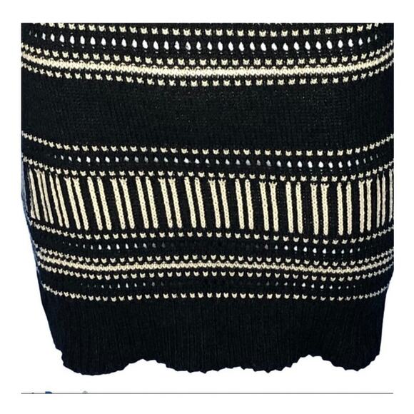 Roxy Dark Gray & White Open Knit Sweater Dress Scoop Neck XS - Picture 7 of 16